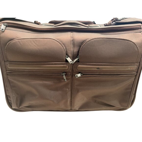 Tumi Alpha Brown Expandable Garment Roller Bag With Multiple Compartments - Picture 11 of 17